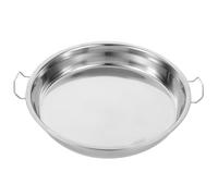 DRESSOOS Assiette Plate Surface Lisse et Brillante en Acier Inoxydable avec Poignée et Aimant, Plateau de Conservation Facile à Nettoyer pour Restaurant et Service Quotidien