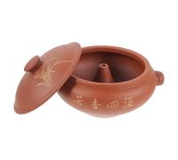 DRESSOOS Casserole Cuisson Uniforme en Céramique pour Cuisson Vapeur Marron Surface Lisse, Cuisine Maison, Adaptée Poulet et Viande