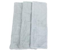 DRESSOOS Kit de 3 Lingettes Microfibres Vert Clair pour Balai à Franges, Double Usage Humide et Sec, Absorption Solide pour Nettoyage