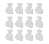 DRESSOOS Lot de 12 Pochettes à Bijoux en Dentelle Blanche Motif Étoiles, en Fil de Laine Bunchy, Respirantes et Faciles à Utiliser pour Rangement et Emballage de Fleurs Séchées
