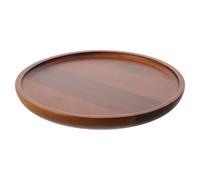 DRESSOOS Plateau de Service Rond en Bois Marron, Portable et Résistant aux Taches, pour Salon ou Pique-niques, Style Classique et Minimaliste