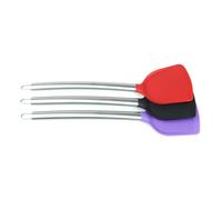 DRESSOOS Spatule Cuisine Résistante à Haute Température Couleur Pourpre en Silicone et Acier Inoxydable sans Déformation, pour Cuire Œufs et Crêpes