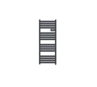 DREXON - Sèche-Serviette Électrique FAENA - Inertie Sèche sans Fluide - Thermostat Électronique Programmable - Fixation Murale Incluse - Design Plat - Garantie 5 Ans (Noir, 127cm - 750W)