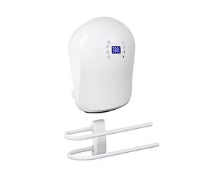 DREXON - Sèche-Serviettes Soufflant Électrique 2000 W - Double Barre Porte-Serviettes Indépendante - Chauffage Rapide - Thermostat Électronique - Minuterie 24h - IP24 - Salle de Bain - Modèle TEXAS