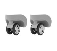 Drfeify 2 Pièces Roues à Bagages de Valise en Caoutchouc ABS Rotation à 360 Degrés Remplacement de Verrouillage Silencieux avec 12 Vis pour Réparation de Valise de Voyage Voyageurs Fréquents (gris
