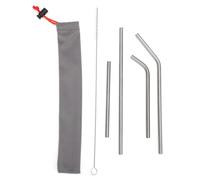 Drfeify Pailles Réutilisables Pailles en Métal Titane Pur Réutilisables 4 Pièces 6 Mm avec 2 Brosses Droites 2 Courbées et 270 Mm pour la Maison en Plein Air Voyage Adultes Enfants Jus café Soda (Ti)