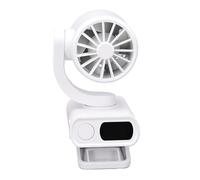 Drfeify Ventilateur Portable à Clipser, Mini Ventilateur Rechargeable à 199 Niveaux de Vitesse avec Rotation à Double Axe et Affichage Numérique pour L'extérieur (WHITE)