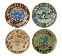 DRH Lot de 4 assiettes Motif boîtes à Camembert
