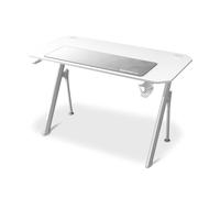DRIFT GAMING DZ175 - Bureau Gaming, 120x60x75cm, Tapis de Souris XL, Gestion des Câbles, Porte-gobelet et Support Casque. Supporte 100Kg, Blanc
