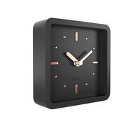 Driini Horloge de Bureau et d'étagère Moderne du Milieu du siècle (Noir Or Rose) - Petites horloges de Table analogiques silencieuses et silencieuses pour décoration de Salon - Idéal pour cheminée,