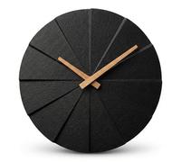 Driini Horloge Murale Moderne d'escalier - Design Unique en béton sans Cadre - Décoration contemporaine et Minimaliste - sans Chiffres - Horloge silencieuse à Piles avec Aiguilles décoratives en Bois