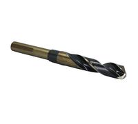 Drill America Mèche de forage à tige réduite en acier rapide noir et doré avec tige plate de 1,27 cm, série KFD3F