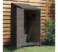 Drillkyn Abri à outils anthracite en bois de sapin massif 55 x 52 x 112 cm Abri à outils pour outils, vélo, tondeuse à gazon, barbecue, avec porte et protection contre les intempéries