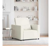 Drillkyn Canapé-lit extensible simple avec roulettes en velours crème 3 en 1 Fauteuil rembourré avec dossier réglable pour salon, chambre à coucher, fauteuil relax et fauteuil de lecture