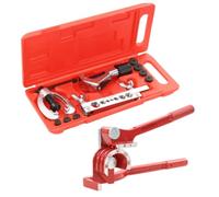 Drillkyn Kit d'outils à évaser avec cintreuse de tuyaux en acier et fonte d'aluminium - 7 adaptateurs doubles - Coupe-tube pour tubes en cuivre, laiton, aluminium