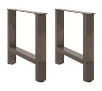 Drillkyn Lot de 2 pieds de table basse en acier naturel 60 x (42-43) cm en acier revêtu par pulvérisation avec réglage en hauteur réglable, pieds de table basse stables avec plaque de montage et vis