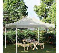 Drillkyn Toit de tente de fête, 4,5 x 3 m, crème, tissu Oxford 600D avec revêtement en PVC, résistant aux UV et à l'eau, toit de rechange pour tonnelle pliable, tente de jardin, terrasse et jardin