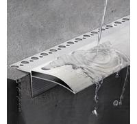 Drip Lines Bande de dérivation de pluie, dispositif de protection mural en aluminium imperméable pour avant-toit, canal d'égouttement coupable pour la protection des bâtiments, 1 m (100 cm)