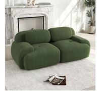 DRIPEX Canapé 2 places Loveseat 208cm en velours côtelé,Canapé modulable avec accoudoirs incurvés et dessous antidérapant,Vert