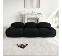 DRIPEX Canapé 3 places modulable en velours côtelé haut de gamme,sans montage,accoudoirs ergonomiques,Noir