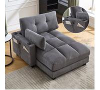 DRIPEX Canapé Chaise Longue Confortable avec un accoudoir,charge USB,Canapé Paresseux,Gris