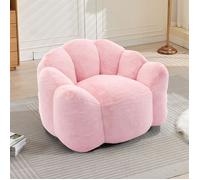 DRIPEX Canapé compact en forme de fleur,Pouf confortable en velours à poils courts,Fauteuil de Sol Paresseux,110*101*68cm,Rose