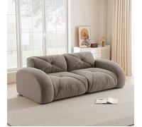 DRIPEX Canapé compressé modulable 2 places en chenille confortable,sans structure,mousse haute densité 32D,204*95*76cm,Marron