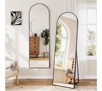 Dripex Grand Miroir Arche 150×40cm, Miroir sur Pied ou Suspendu avec Cadre en Alliage d'Aluminium Idéal pour Dressing, Chambre à Coucher, Salon-Noir Noir