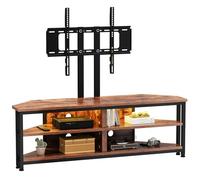 Dripex Meuble TV d'angle bas avec support et éclairage LED (120 cm avec support)