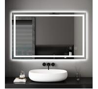 Dripex Miroir de salle de bain LED - Miroir Maquillage mural rétro-éclairé - Anti-Brouillard - 100x60cm - Blanc