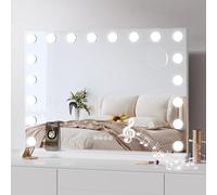 Dripex Miroir Maquillage Bluetooth, 18 Ampoules, 80 x 60 cm - Blanc