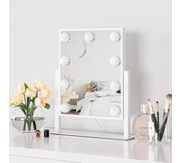 Dripex Miroir Maquillage Hollywood avec Pieds (Blanc, 36 x 30 cm)