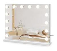 Dripex Miroir Maquillage Lumineux Hollywood - 14 Ampoules LED, Miroir Coiffeuse avec Contrôle Tactile, 3 Modes Luminosité Réglable 50 x 42 cm - Blanc Blanc