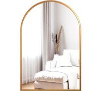 Dripex Miroir Mural Arche 60×90cm Or, Grand Miroir de Maquillage avec Cadre en Alliage d'Aluminium Idéal pour Entrée Chambre Salon Salle de Bain Or