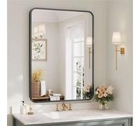 Dripex Miroir mural rectangulaire 75x55cm Cadre aluminium Noir Noir