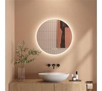 Dripex Miroir Salle de Bain avec eclairage 60cm, Miroir LED Rond Anti-buée, 3 Couleurs, Dimmable, Interrupteur Tactile