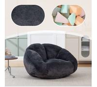 DRIPEX Pouf en peluche douce,Canapé pouf confortable pour le salon et la chambre,Lazy Canapé,100*90*57cm,Noir