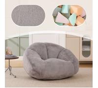 DRIPEX Pouf en peluche douce,Canapé pouf confortable pour le salon et la chambre,Lazy Canapé,100*90*57cm,Gris