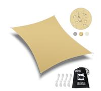 Dripex Voile d'ombrage Rectangulaire, 4x5M Toile Ombrage Imperméable Protection des Rayons UV à 95%, Auvent - Protection Solaire pour Jardin, Terrasse, Camping, Balcon (Sable)