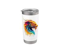 Dripping Paint Art Dragon Dragons Gobelet isotherme en acier inoxydable double paroi