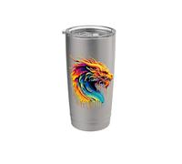 Dripping Paint Art Dragon Dragons Gobelet isotherme en acier inoxydable double paroi