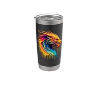 Dripping Paint Art Dragon Dragons Gobelet isotherme en acier inoxydable double paroi
