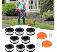 DriSubt 8PCS AF-100 Bobine de coupe & fil pour tondeuse à fil Black & Decker Pièce détachée Outil fil, bobine de rechange 30ft 0" avec alimentation automatique du fil (avec 2 capuchons + 2 ressorts) (