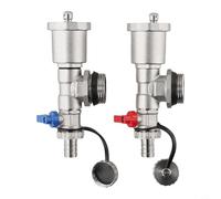 Drivstraw G1 DN25 Distributeur de chauffage en laiton avec purgeur automatique rapide et robinets de vidange intégrés pour circuit de chauffage, résistant aux hautes températures jusqu'à 120 °C