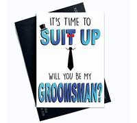 Drôle Groomsman Carte Groomsman Cartes It's Time To Suit Up Will You Be My Groomsman Meilleur Ami Groomsman Mariage Proposition Carte PC527