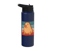 Drôle gros capybara esprit amoureux des animaux nature zoo Stainless Steel Insulated Water Bottle