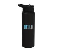 Drôle Humour Texte Drôle Pour Les Personnes Mots Simples Drôles Bonjour Stainless Steel Insulated Water Bottle