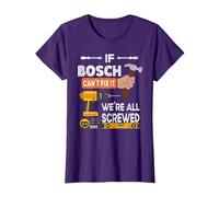 Drôle si Bosch ne Peut Pas Le réparer, Personne ne Peut Bricoleur Menuisier T-Shirt, Femme, Violet, XL