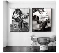 DrôLe Singe Affiche Et Lecture Journal Tale Tableau Peinture Toilettes DéCor Animal Mural Art Image 50x7 OBJET DE DECORATION MURALE