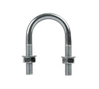 DROMET Boulon en U Rond M8 x 35 mm pour Fixation de Tuyau 1 Pouce, Étrier Fileté de Hauteur 68 mm en Acier Galvanisé avec Écrous et Rondelles pour Remorque et Industrie